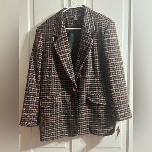 Women's Multicolor woven design vintage blazer